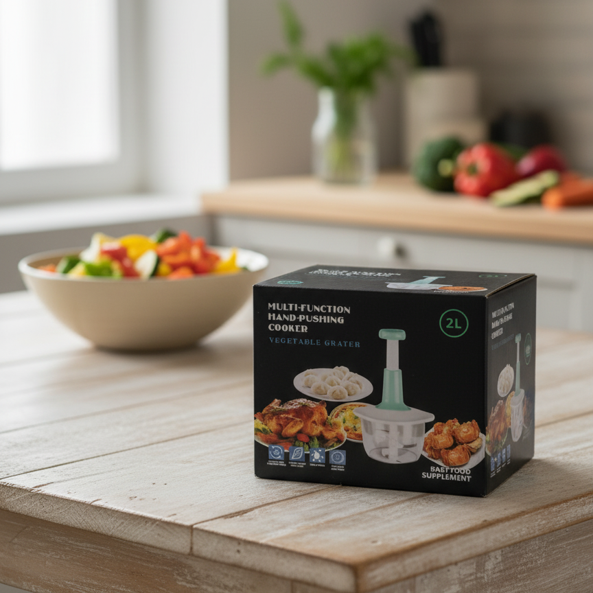 2L Heavy-Duty Metal Body Manual Chopper For Meat, Vegetables