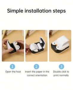 The Adorable Penguin Design Rechargeable Portable Mini Printer (random color)