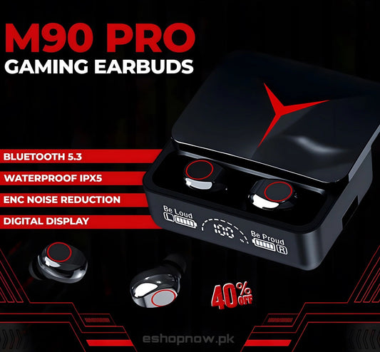 M90 Pro Gaming Earbuds – Bluetooth 5.3 Wireless Earphones with ENC Noise Reduction