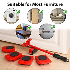 Set of 5 Furniture Lifter Moving Tool - (IMPORTED)