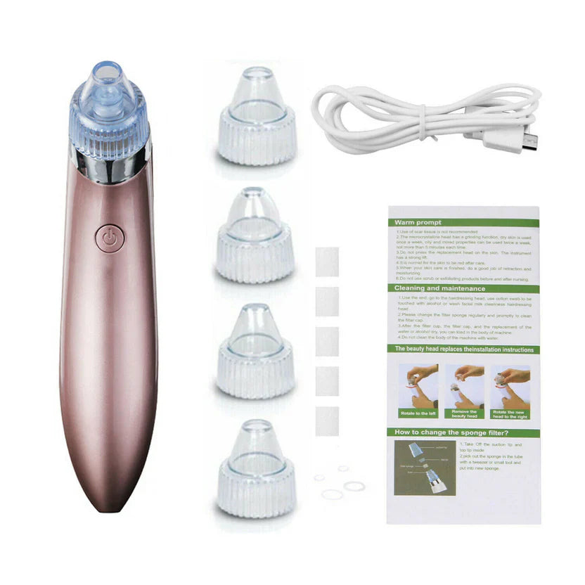 Chargeable Blackhead Removal Machine Black Head Remover Machine - Acne Pimple Pore Cleaner Vacuum Suction Tool Blackhead Removal On Nose Sucking Machine Blackheads Removal Device Derma Suction