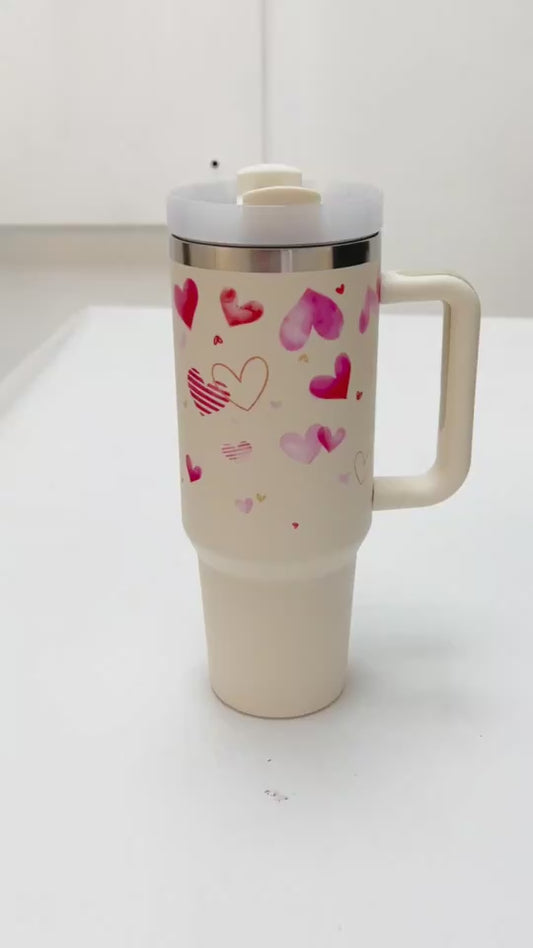 40 Oz Tumbler With Handle Straw